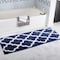 Hastings Home 100 Percent Cotton Trellis Bathroom Mat - 24x60 inches - Navy 823476FSO - alternate 1